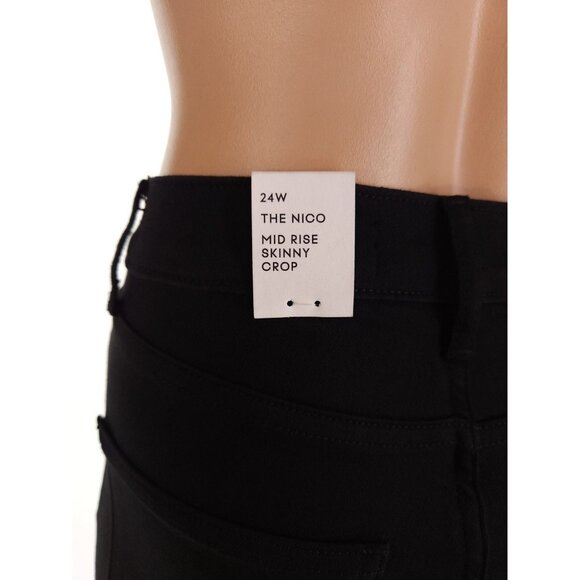 Aritzia Denim Forum The Nico Mid Rise Skinny Crop Jean Size 24 XS Black Stretch - Picture 11 of 16